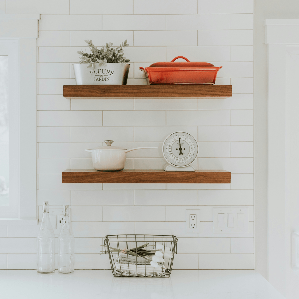 kitchen floating shelves